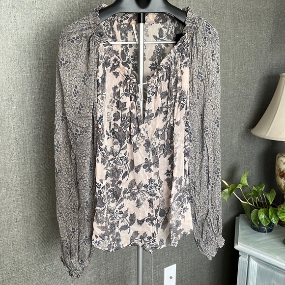 Free People Hendrix Boho Peasant Floral Blouse - Picture 4 of 10